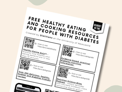 Healthy Eating and Cooking Resources for People with Diabetes (Black & White Print)
