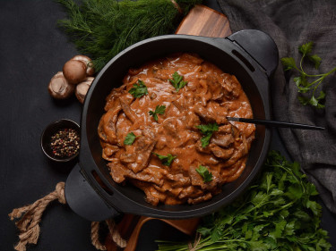 Clare's Slow Cooked Beef Stroganoff