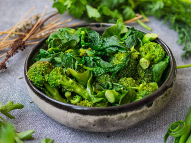 Quick microwaved side of greens