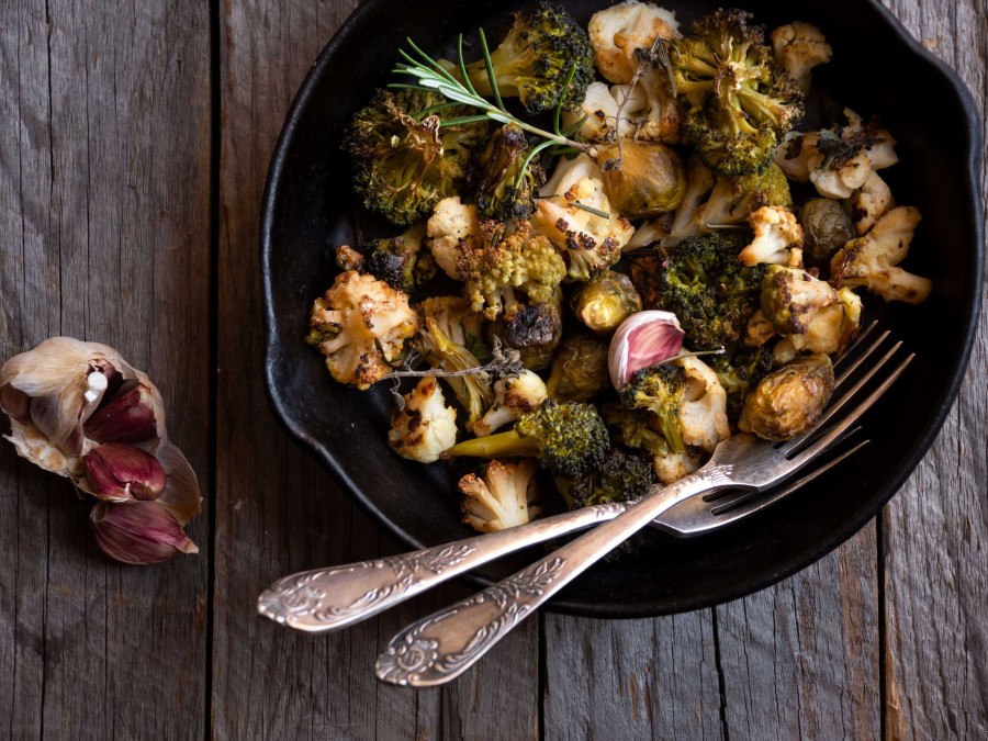 Oven Baked Broccoli & Cauliflower