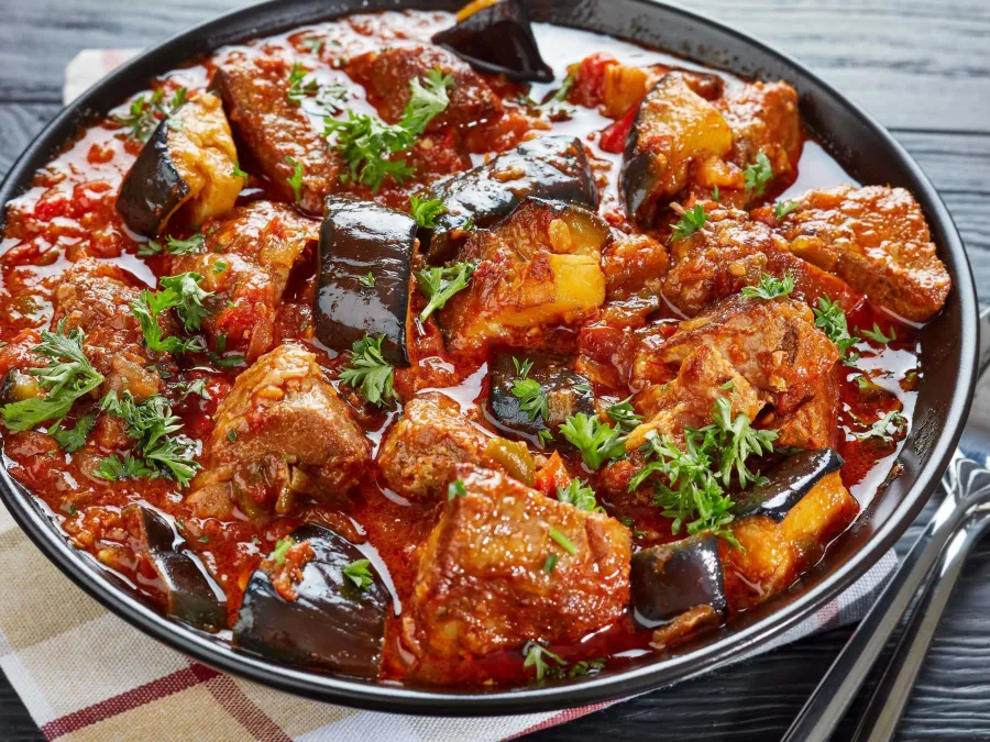 Slow Cooker Tomato & Eggplant Beef