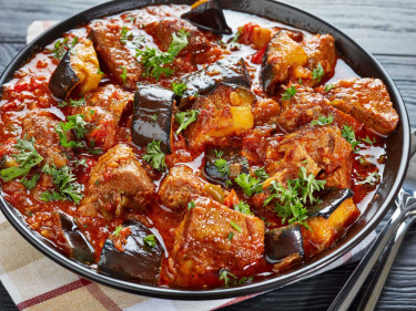 Slow Cooker Tomato & Eggplant Beef