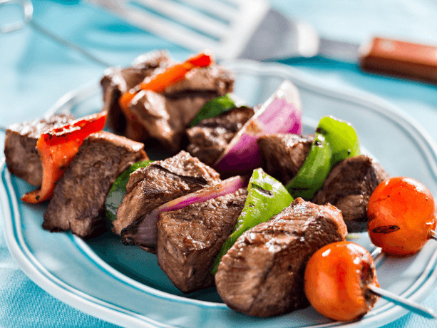 Kangaroo and Vegetable Skewers
