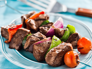 Kangaroo and Vegetable Skewers