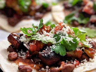 Soft beef tacos with salsa