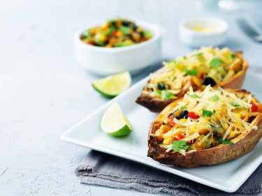Veggie packed Sweet Potatoes