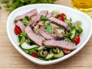 Festive beef noodle salad